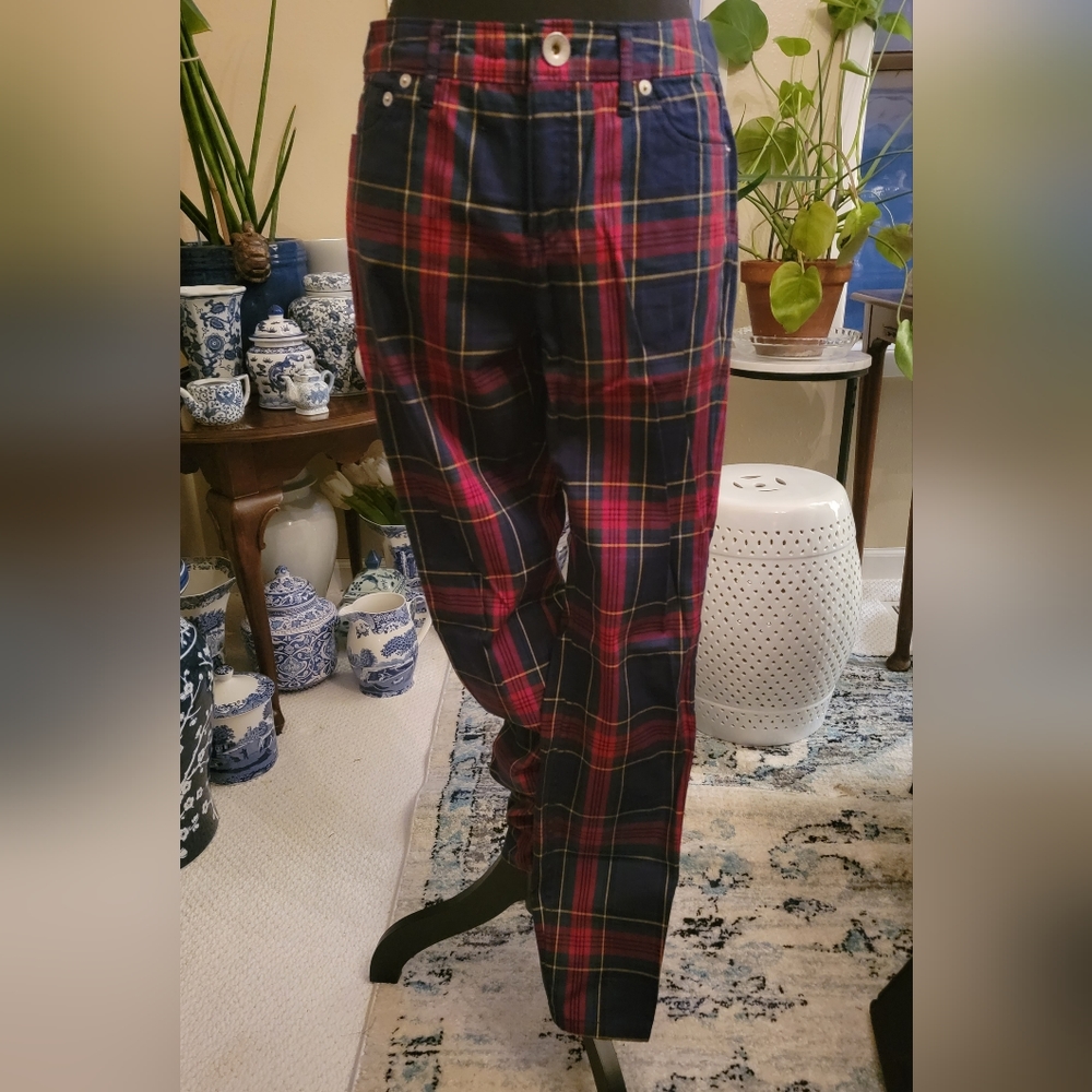 Vineyard Vines Jolly Plaid Jamie High-Rise Jeans Sz 4
